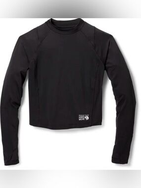 Mountain Hardware Crater Lake Long-Sleeve Crop Top Black Women’s M Retail $69